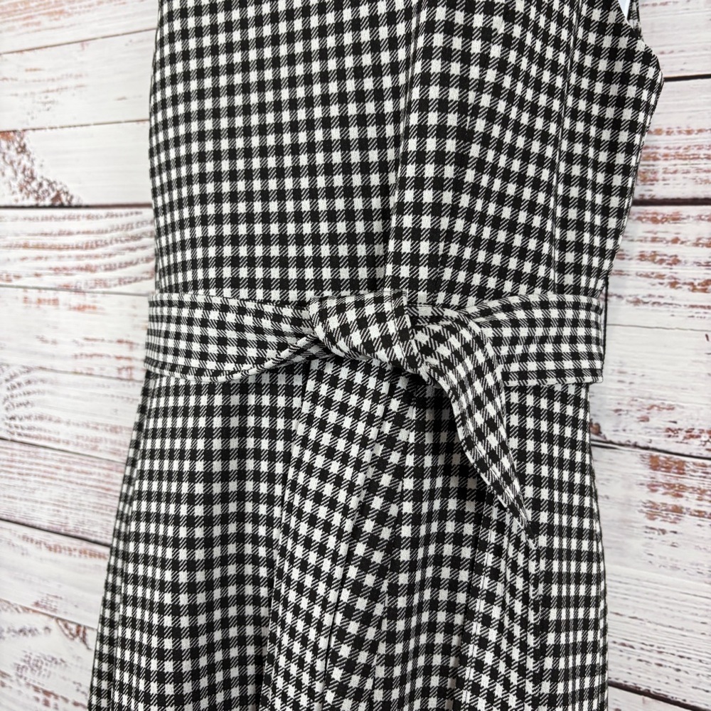 Calvin Klein Black Gingham Check Sleeveless Fit & Flare Dress - Picture 2 of 15